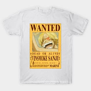 Vinsmoke Sanji Wanted Poster - 330.000.000 Berries T-Shirt